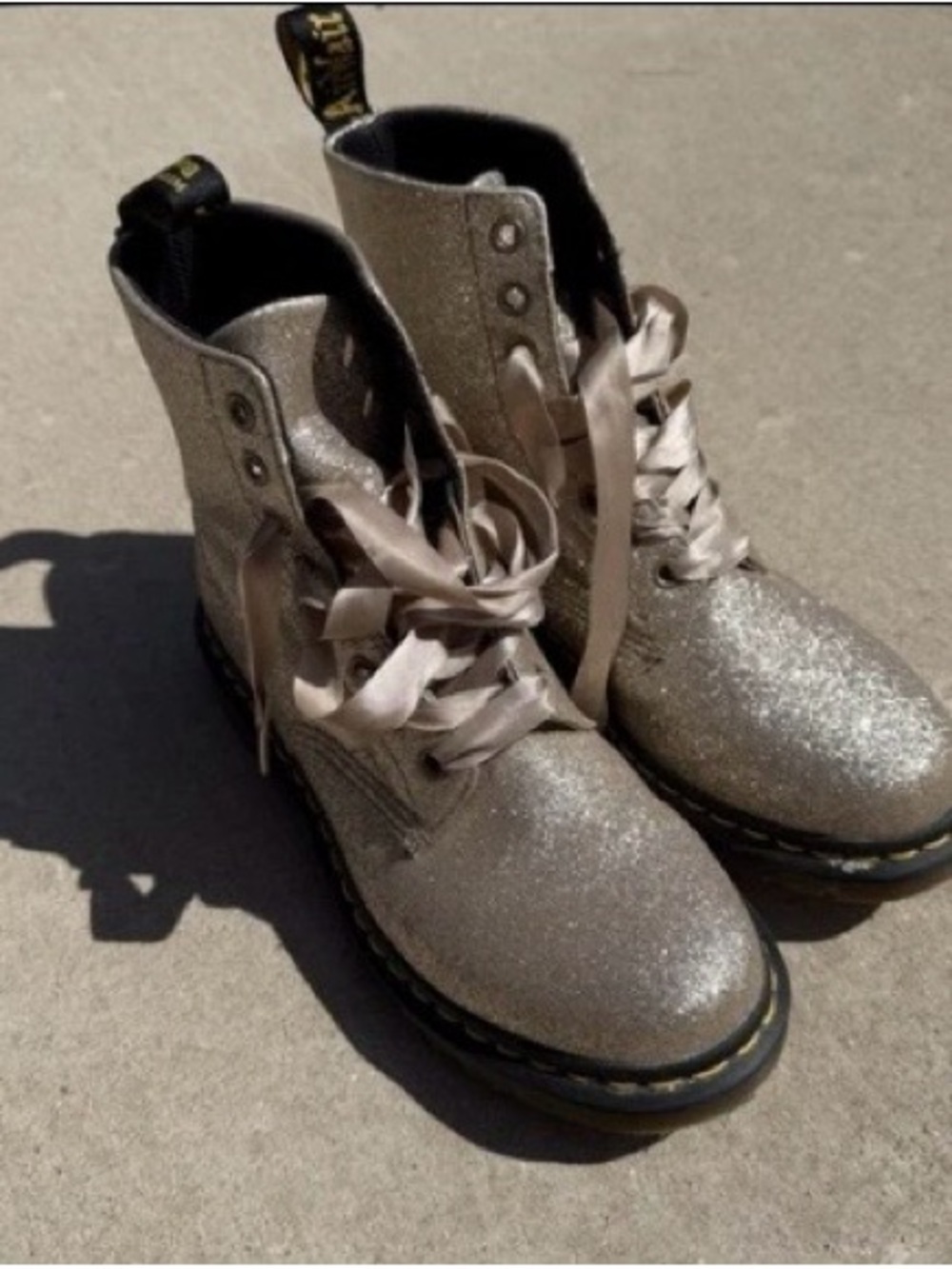 Dr. Martens Glitter Pascal Lace-Up Boots - Gold
